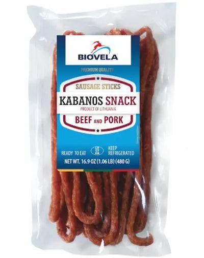 BIOVELA KABANOS BEEF AND PORK SNACK 480gr