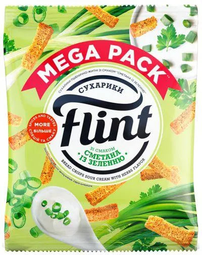 FLINT BREAD CRISPS SOUR CREAM AND HERBS FLAVOR 110gr