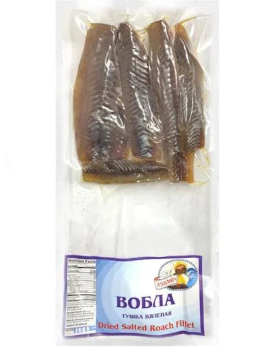 KUZMICH DRIED SALTED ROACH FILLET (TUSHKA VOBLI) 04-06lb