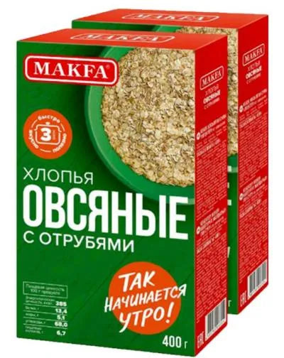 MAKFA OAT FLAKES CEREAL w/ BRAN 400g