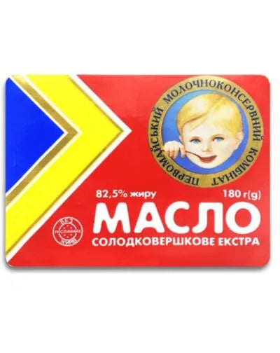 PERVOMAYSKIY UNSALTED BUTTER 82.5%  180g