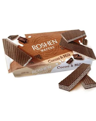 ROSHEN WAFERS WITH COCOA AND MILK CREAM FILLING 216gr